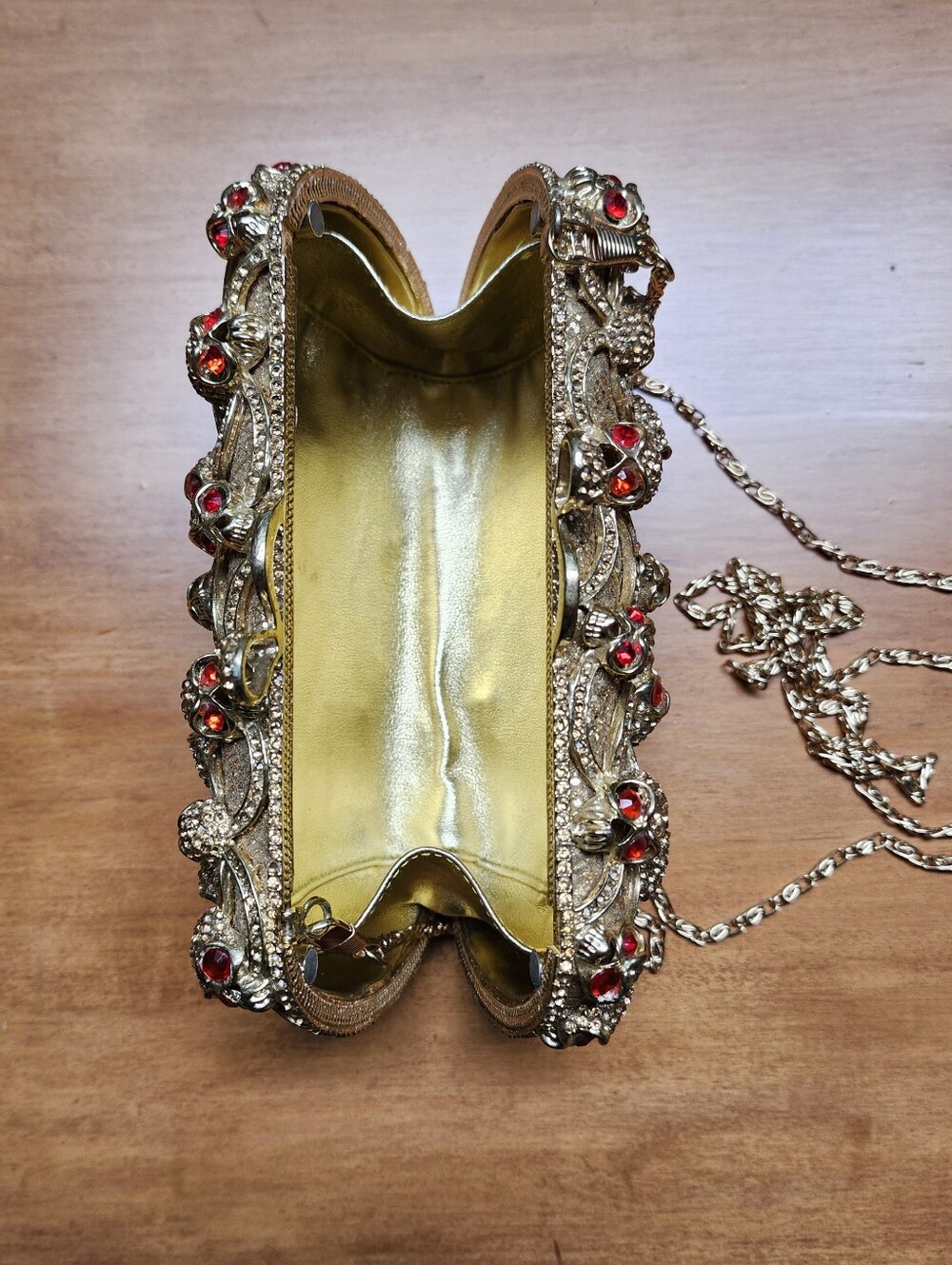 Natasha Couture Tasha Skulls Evening Shoulder Bag Clutch - Picture 5 of 5